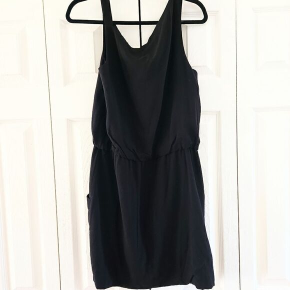 Theory Jaylyn Black Sleeveless Pocketed Blouson Minidress, US 8 - Picture 4 of 4
